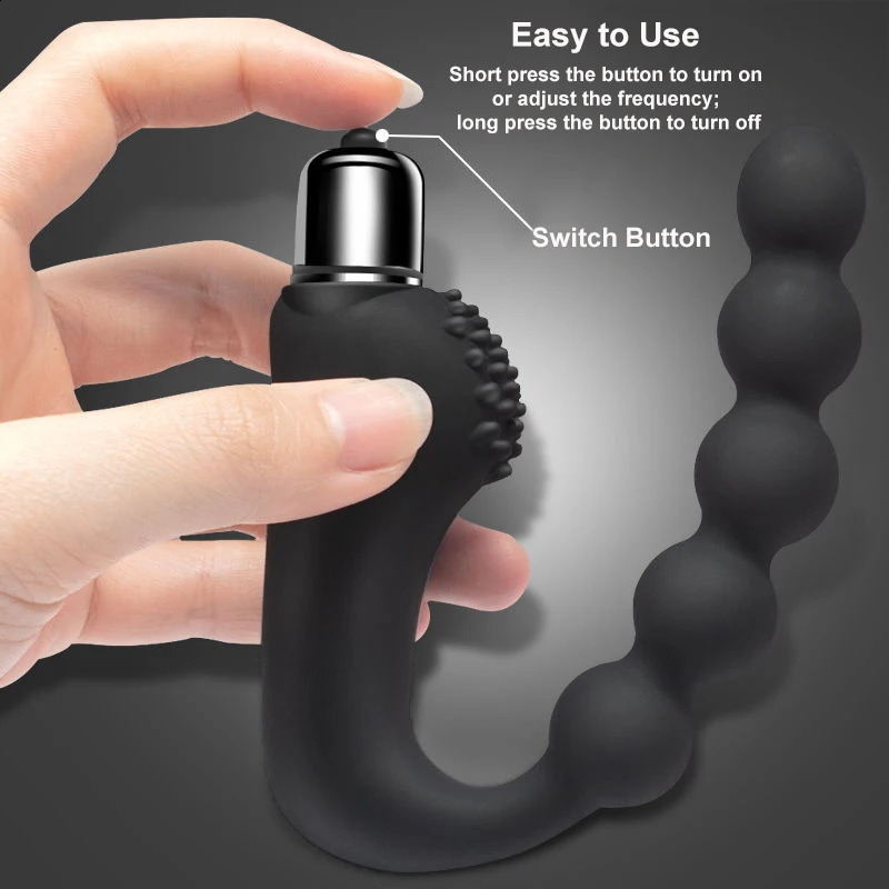 Granular prostate vibrator massager anal plug waterproof 10 speed stimulation buttocks anal silicone adult female male sex toy 240813
