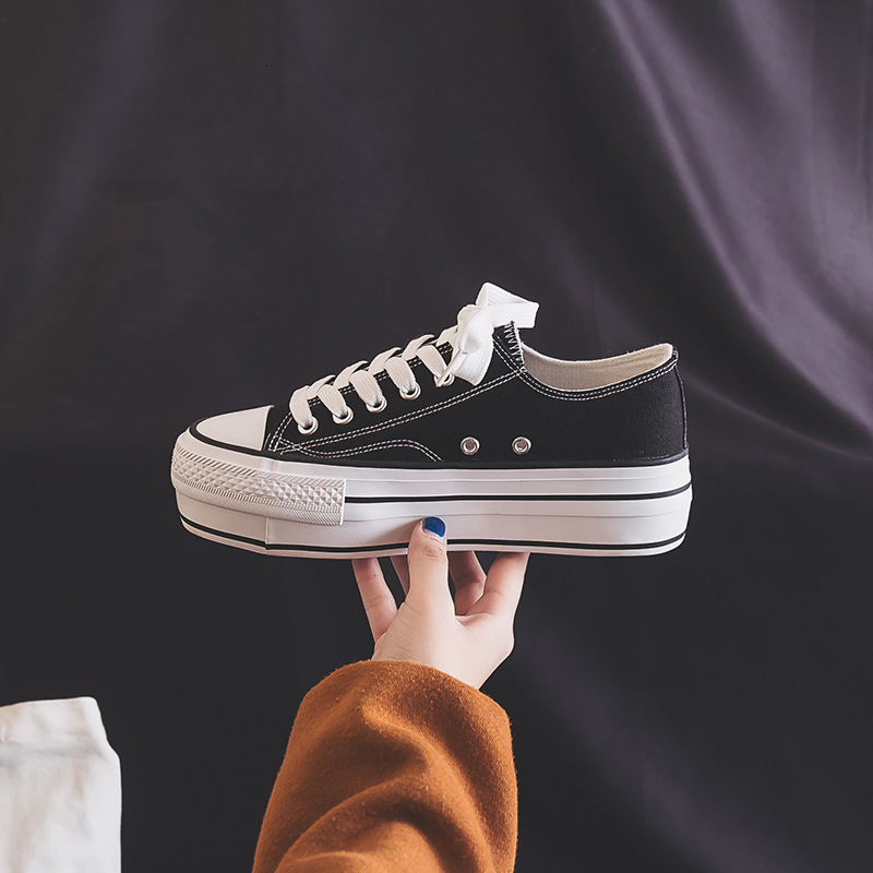 Ddmysports Eightened Canvas For Women New Korean Edition Basic Thick Sole Cloth Spring Little White S Shoes Trend OUTDOOR