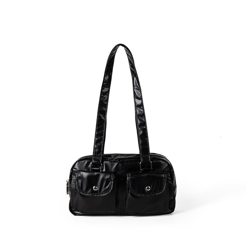 Large capacity multi pocket Boston women with a luxurious exquisite single shoulder bag, lightweight underarm bag for commuting and travel