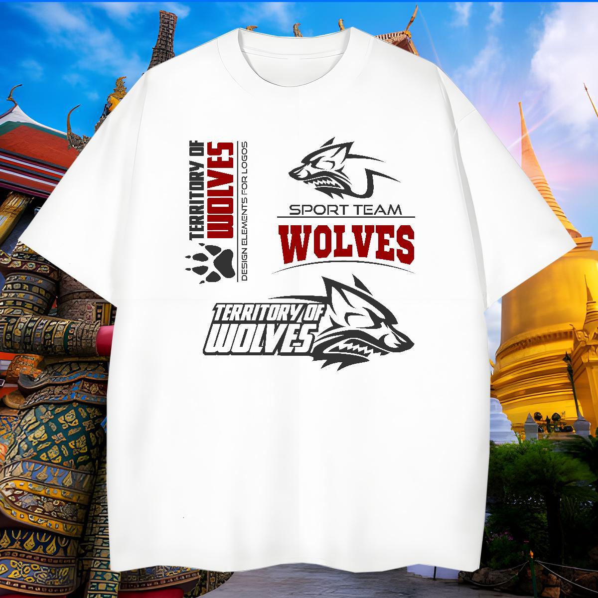 Cool Design Men T Shirts wolf Short Sleeve Soft Summer Casual Custom Print Oversized 230g 100% Cotton Mens Tshirts DIY Customized Wear