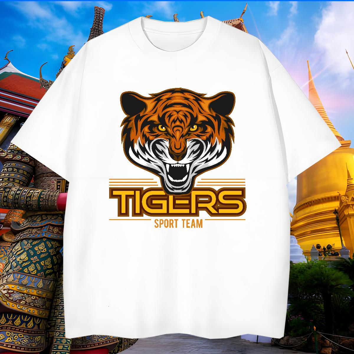 Comfortable T Shirt For Man tiger O-Neck Short Sleeve Daily Wear Customized 100% Cotton 230g Men Tees Fashion Casual Tee Shirt