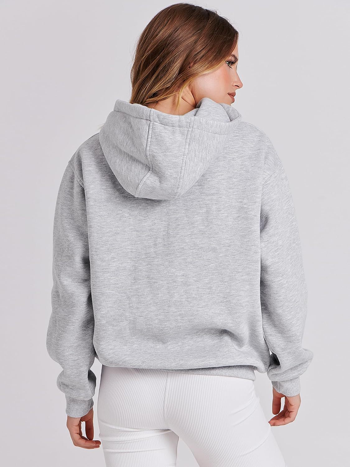 Autumn and Winter New Women's Fashion Solid Color Hoodie Stand up Collar Casual Loose Top