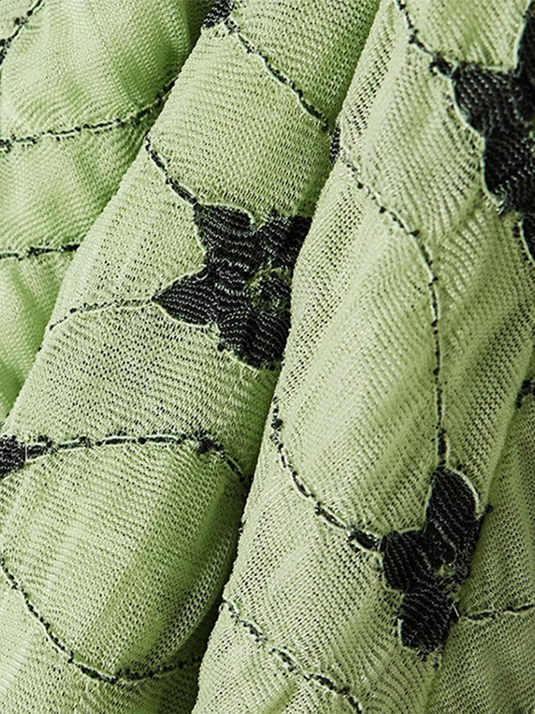 Printed Green Long Dress Women Square Collar Long Sleeve Slim High Waist Hip Package Dresses Female Elegant Evening Holiday Robe 240819