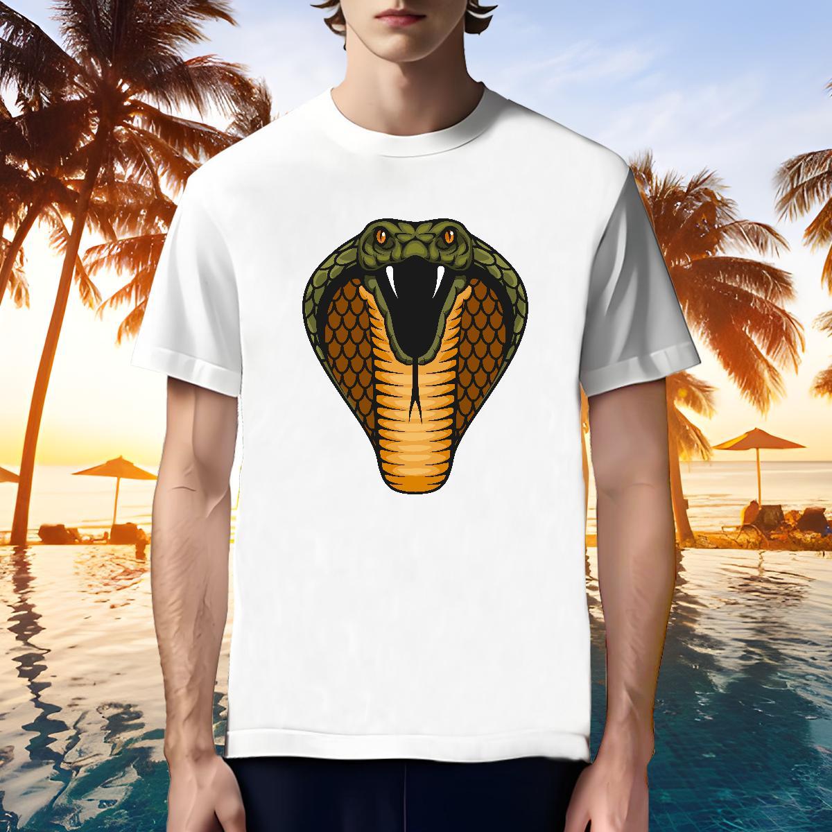 Cool Design Men T Shirts cobra Pure Cotton Casual Custom Printing 100% Cotton 230g Mens Tshirts Fashion Design Clothes