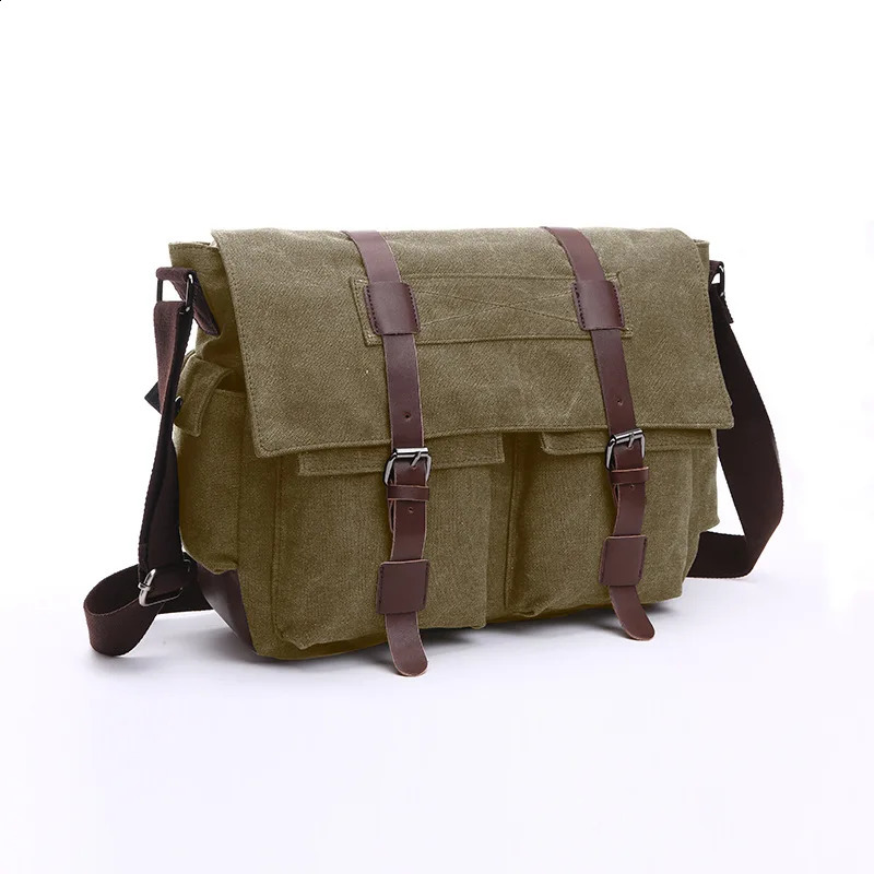 Vintage Canvas Men Messenger Bag Large Capacity Shoulder Bag For Men Europe Style Outdoor Shoulder Bag 240819