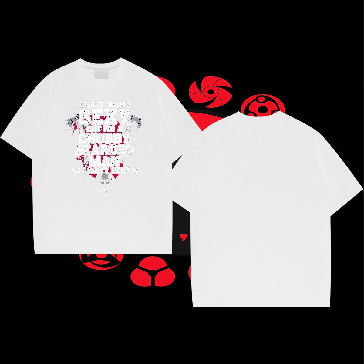 Soft Men Tees Street wear Hip Hop 230g Pure Cotton Anime O-Neck Short Sleeve letter T Shirt For Man 2024 Summer Tops Shirt