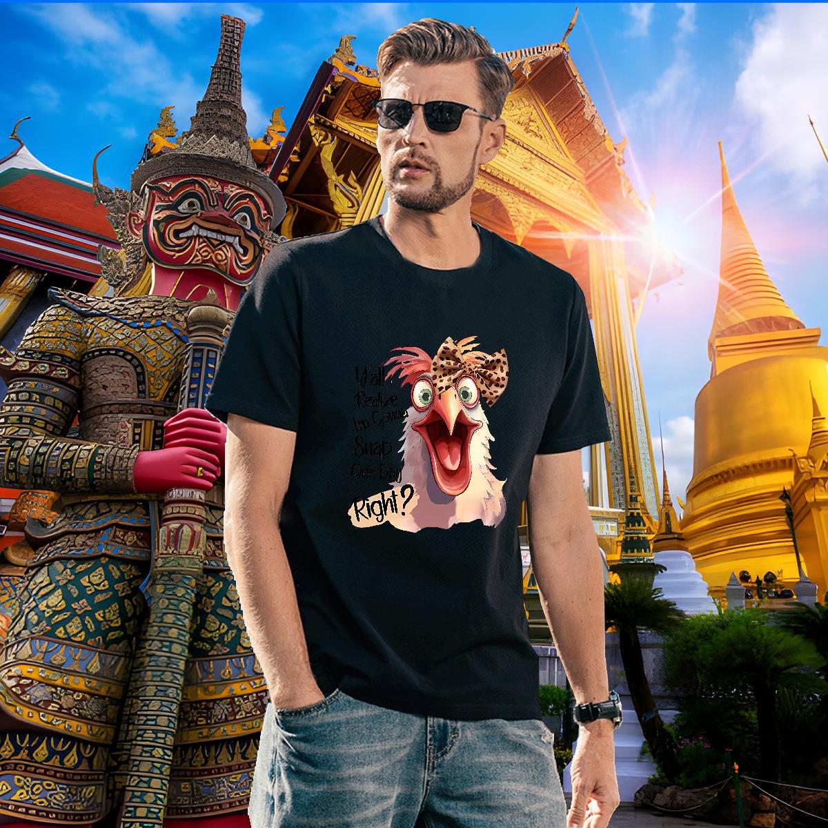 Brand T shirt cock Breathable Crew Neck Sport Anime Print 230g Cotton Men Tshirts DIY Clothings