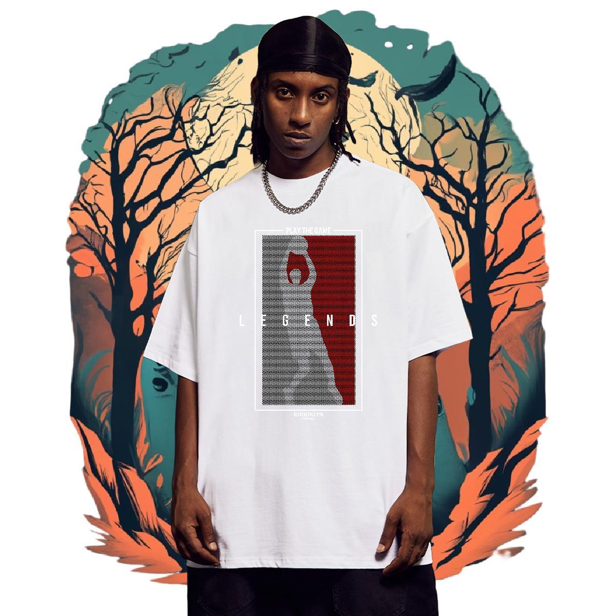 Brand basketball Tshirts 230g Pure Cotton T shirt White Plus Size Street Wear Breathable Short Sleeve Cool Design Tops