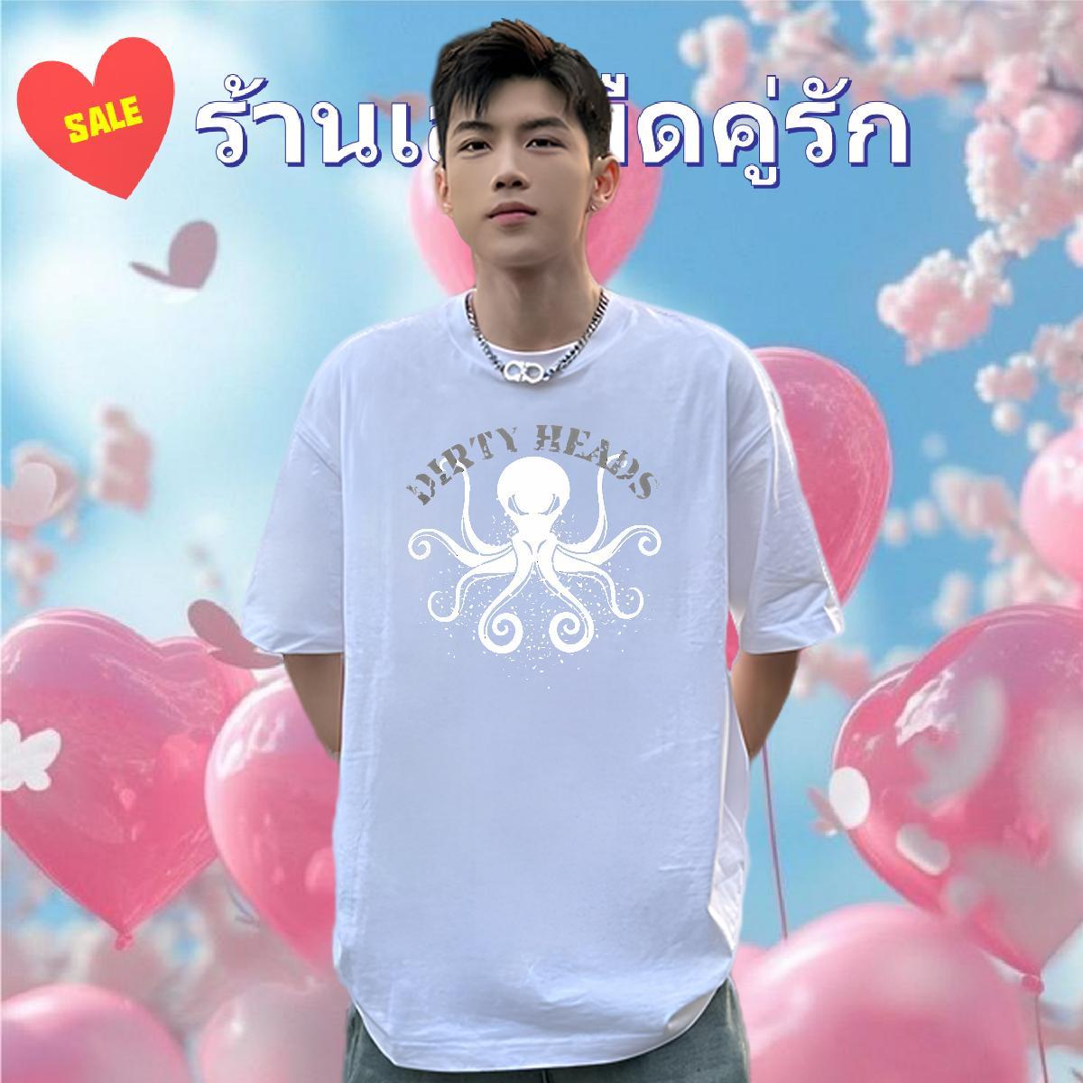 Fashion Design Tshirt for Man Woman octopus Sport 230g 100% Cotton Clothes Breathable Short Sleeve TOP Quality T Shirt For Man White Plus Size