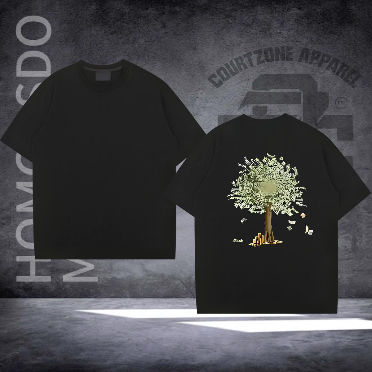 New Designer Mens Tshirts tree Street wear Hip Hop 100% Cotton 230g Polos Breathable Short Sleeve Unisex T-Shirts for Men Custom Printing