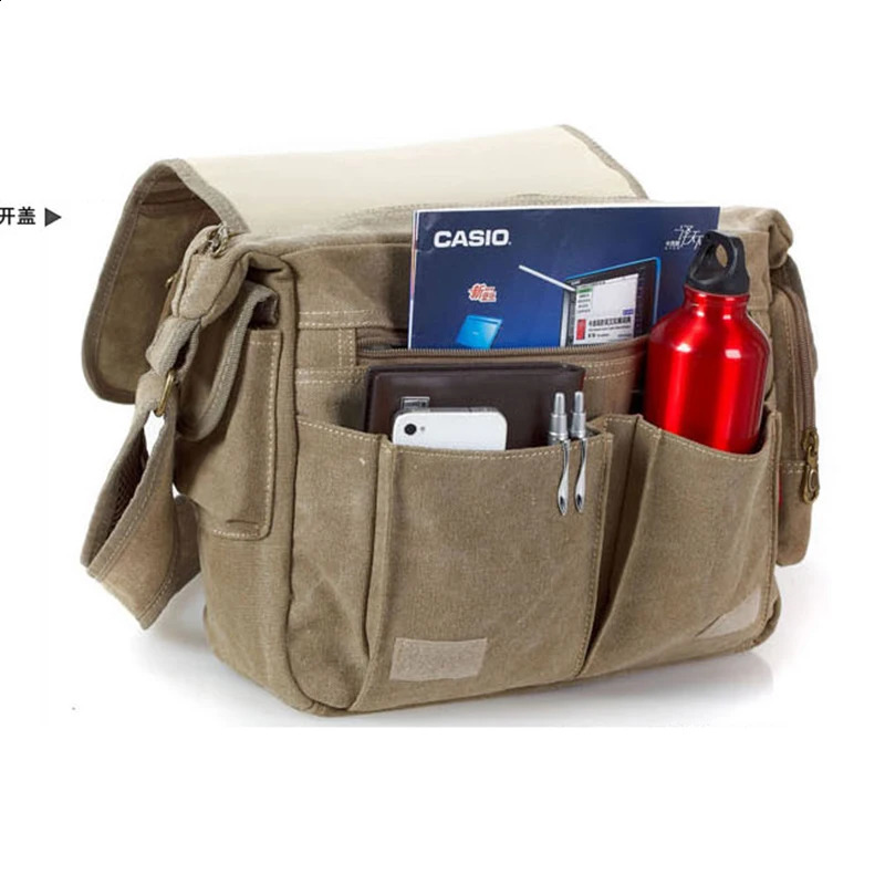 Mens Vintage Canvas Travel Bag Men Casual Crossbody Bag For Men Messenger Bag Man Travel Shoulder Bags School bag High Quality 240819
