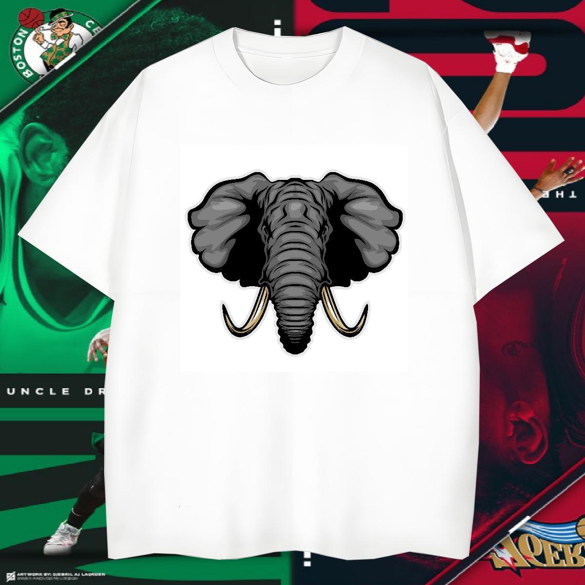 Classic Man T Shirts elephant O Neck Short Sleeves Street Casual Oversized 3XL 4XL 100% Cotton 230g Tshirts Fashion Design Tees