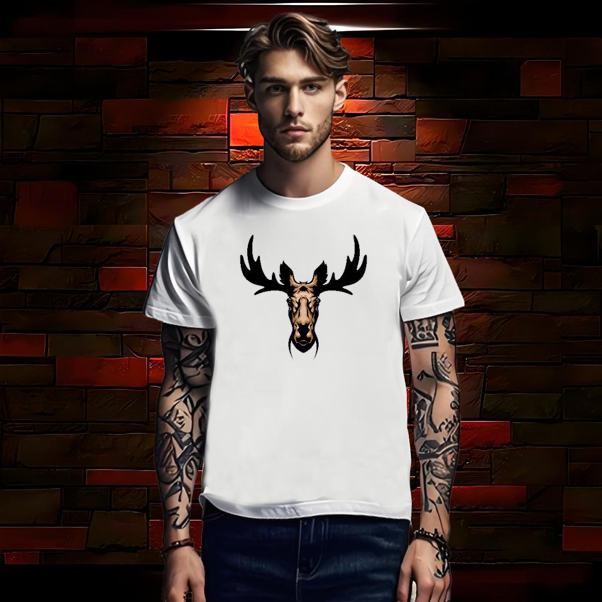 Classic Men Tshirts deer Street wear Hip Hop 100% Cotton 230g Polos Short Sleeve O-Neck Wholesale Men T Shirts Skull