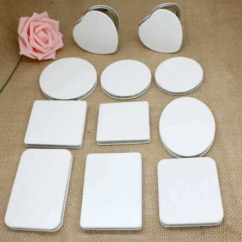 Double-sided White Folding Makeup Mirrors Without Cartoons Foldable Pocket Makeup Mirror Women Girls Beauty Cosmetic Mirror Y240819