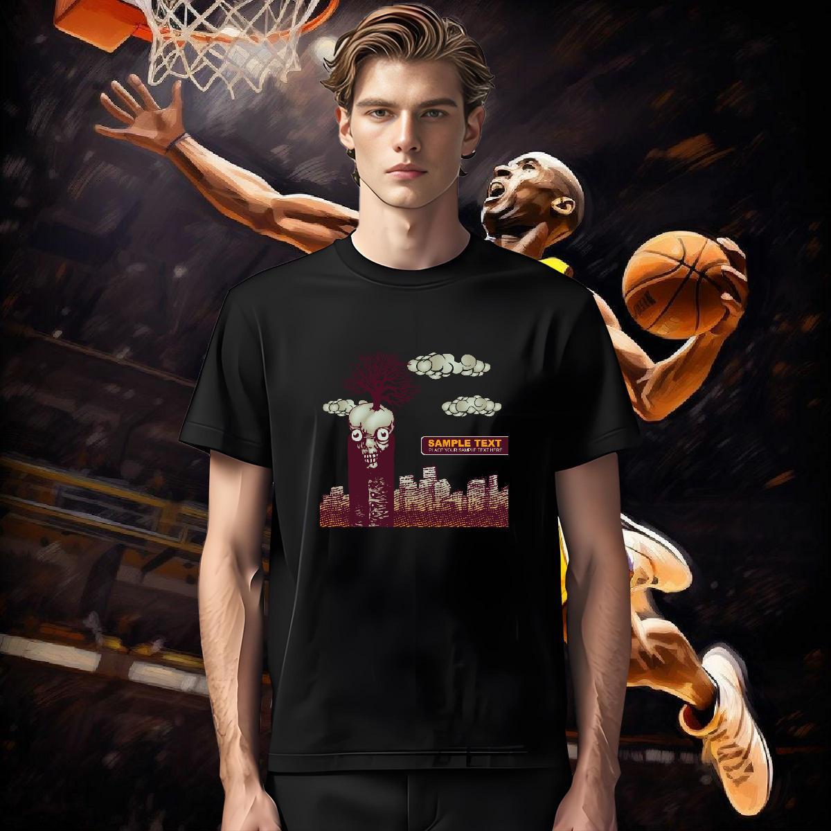 Men T Shirts 230g Cotton scary Street Casual Short Sleeve O-Neck Custom Print Plus Size Men Clothes T-Shirt DIY Customized Popular Tees