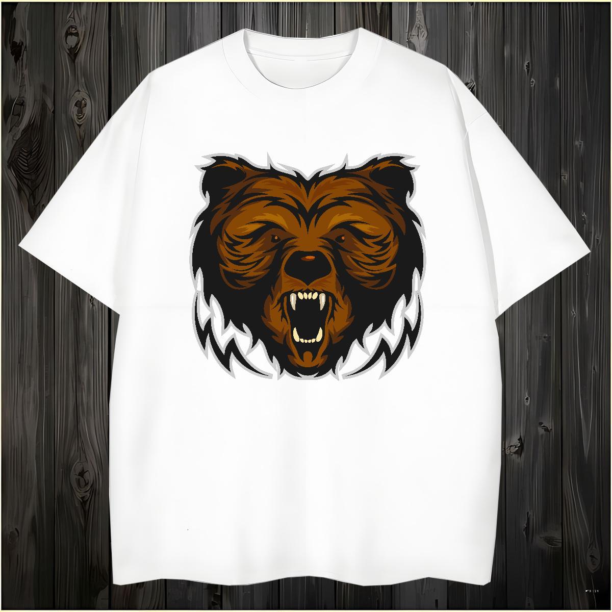 Classic bear Mens T Shirts Casual Tshirts 100% Cotton 230g Fashion Round Neck Short Sleeve DIY Printed Clothings