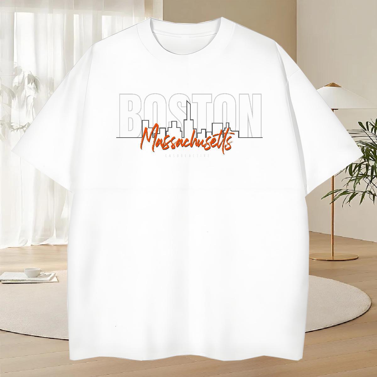 Soft Couples T Shirts Daily Outfit 230g 100% Cotton Anime Breathable Short Sleeve letter T-Shirts for Men DIY Customized Tees