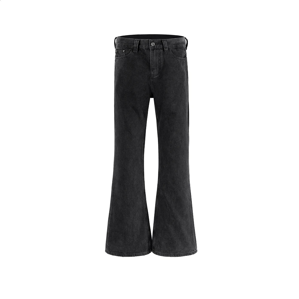 High Street Washed Vintage Black Flare Jeans Pants for Men Straight Baggy Y2K Casual Denim Trousers Unisex Oversized Loose Cargo 240819