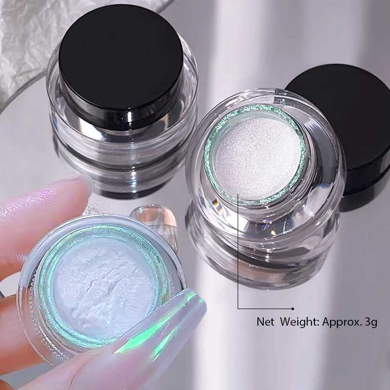 BORN PRETTY Moonlight Mirror Nails Powder Pearl White Nails Glitter Aurora Shining Pigment Chrome Dust Nail Art DecorationXJ240815