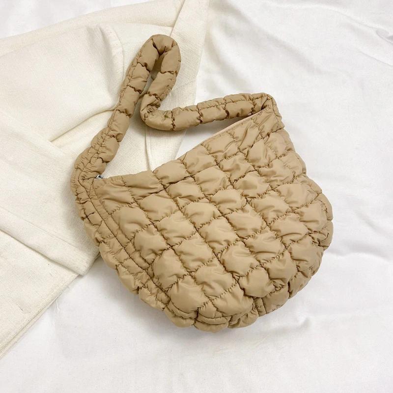 2025 NEW Shoulder Bags Lattice Pattern Crossbody Pleated Bubble Handbags Women Large Capacity Tote Padded Ladies Quilted Shopper Bag original design