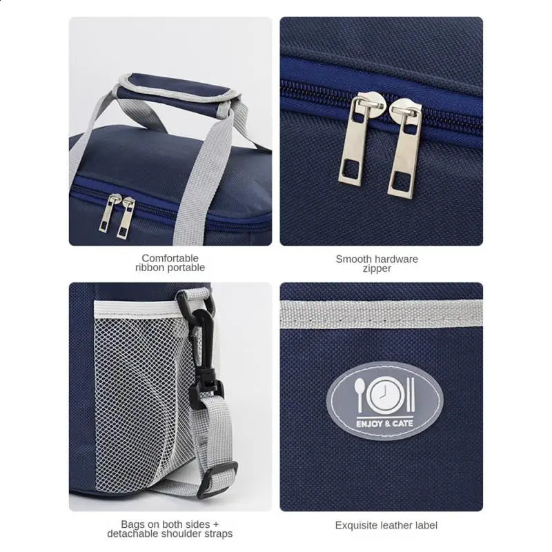 Outdoor Camping Picnic Bag Portable Lunch Bag Food Thermal Insulated Box Food Storage Bags Bento Pouch Dinner Container Handbag 240819