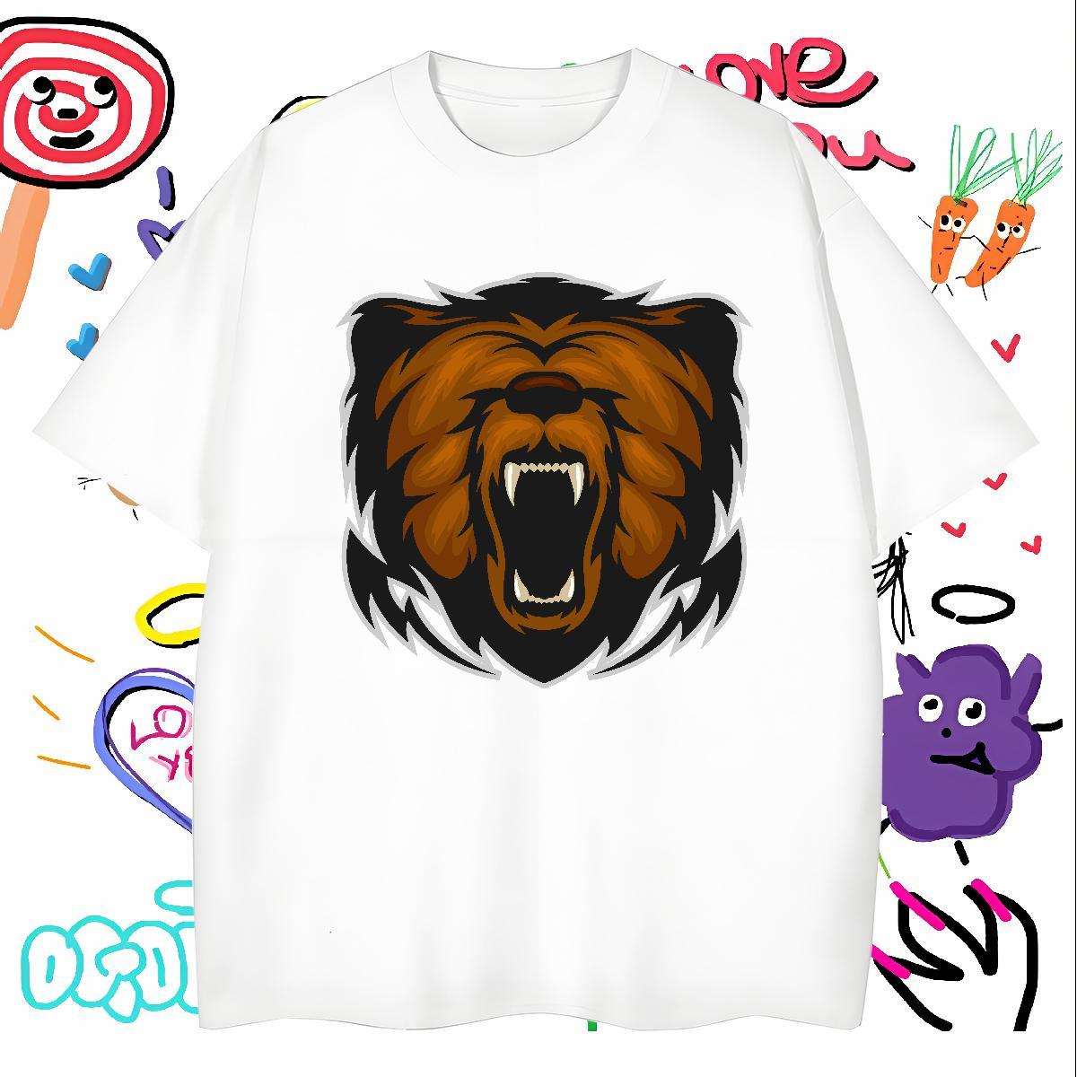 Cool Design T-Shirts for Men lion Crew Neck Breathable Sports Casual Skull 230g Pure Cotton Mens Tshirts Customized Tee Shirt