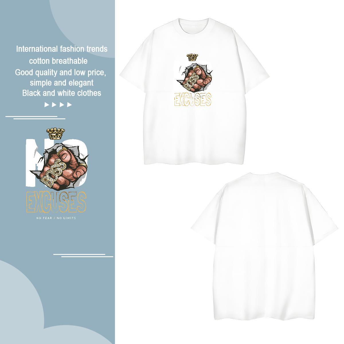 Man T Shirts 230g Cotton hand- Spring Summer Breathable Short Sleeve DIY Printed Couples T Shirts 2024 High Quality Tops Tees