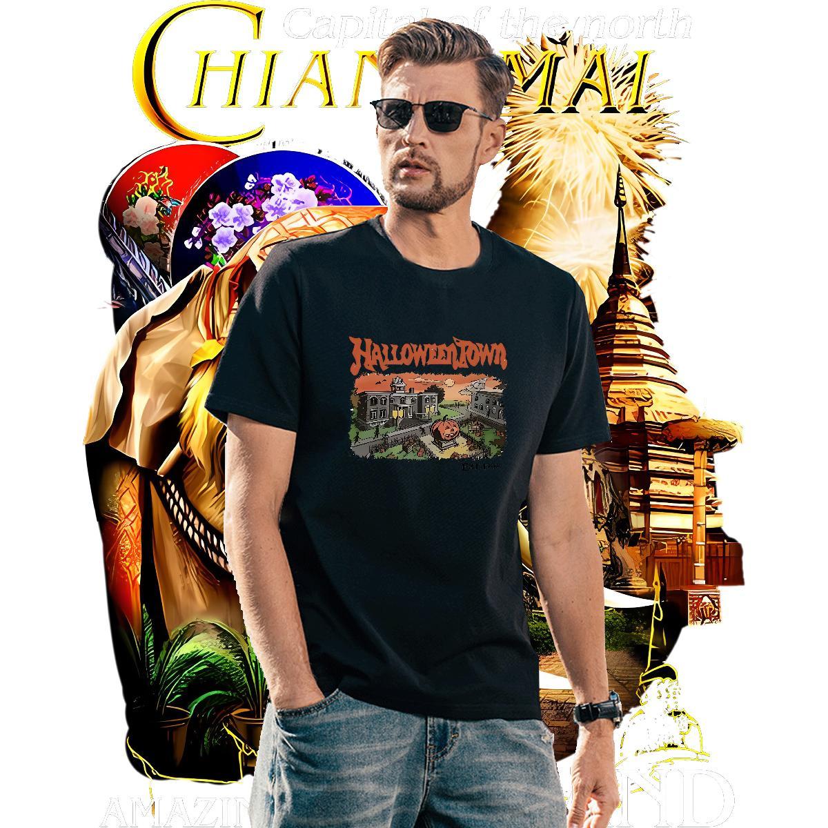 Comfortable Mens T Shirts pumpkin Breathable Crew Neck High Street Hip Hop Customized 100% Cotton 230g Couples T Shirts Classic Top Tees
