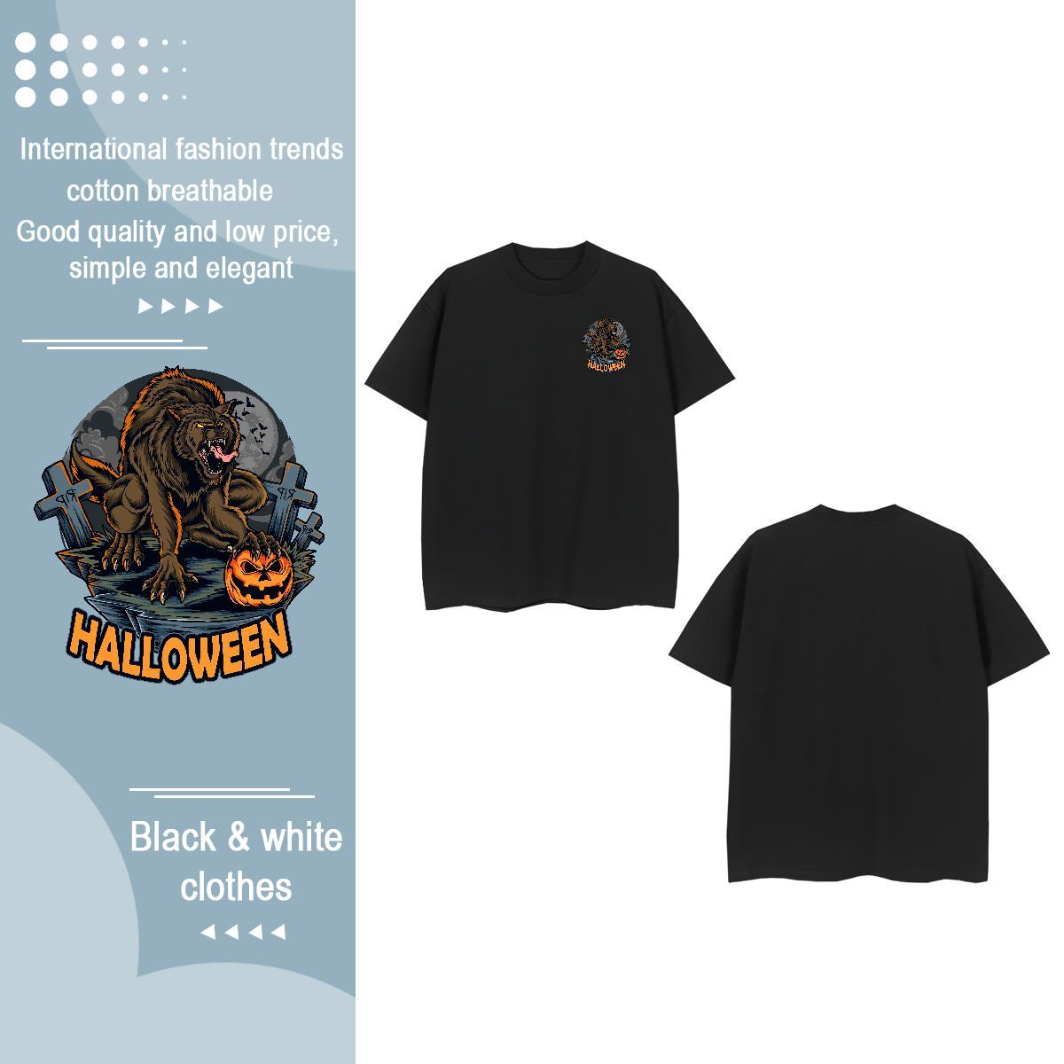 Custom Mens Tshirts pumpkin Hip Hop Street 100% Cotton 230g Tops Crew Neck Brand T-Shirts for Men Custom Printing