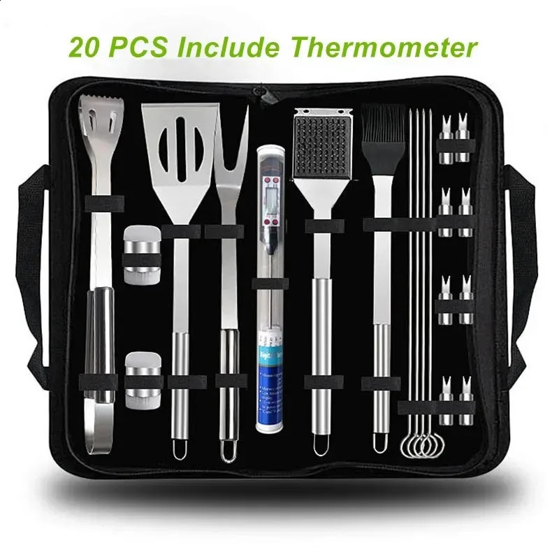 BBQ Tools Set Barbecue Utensil AccessoriesThermometer Barbeque Grilling Accessories Outdoor Gril Tools Set Bbq Utensil Set 240819