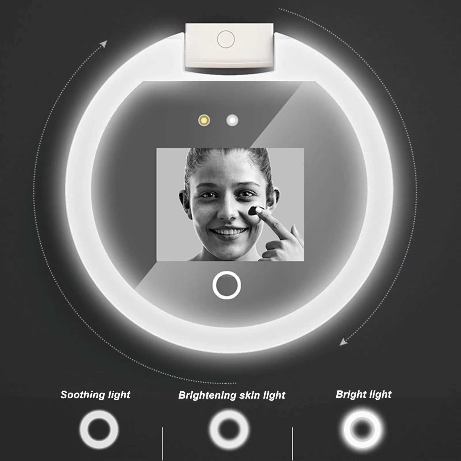 UV Mirror Sunscreen Testing Camera with Light 2X Magnification Travel Makeup 3.5in Pocket Size L Y240819