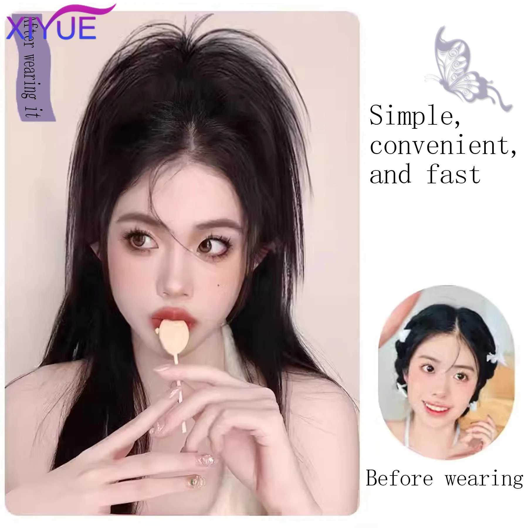 XIYUE synthetic ponytail claw clip ponytail extension short curly ponytail natural wig ponytail womens ponytail black hair clip W240817
