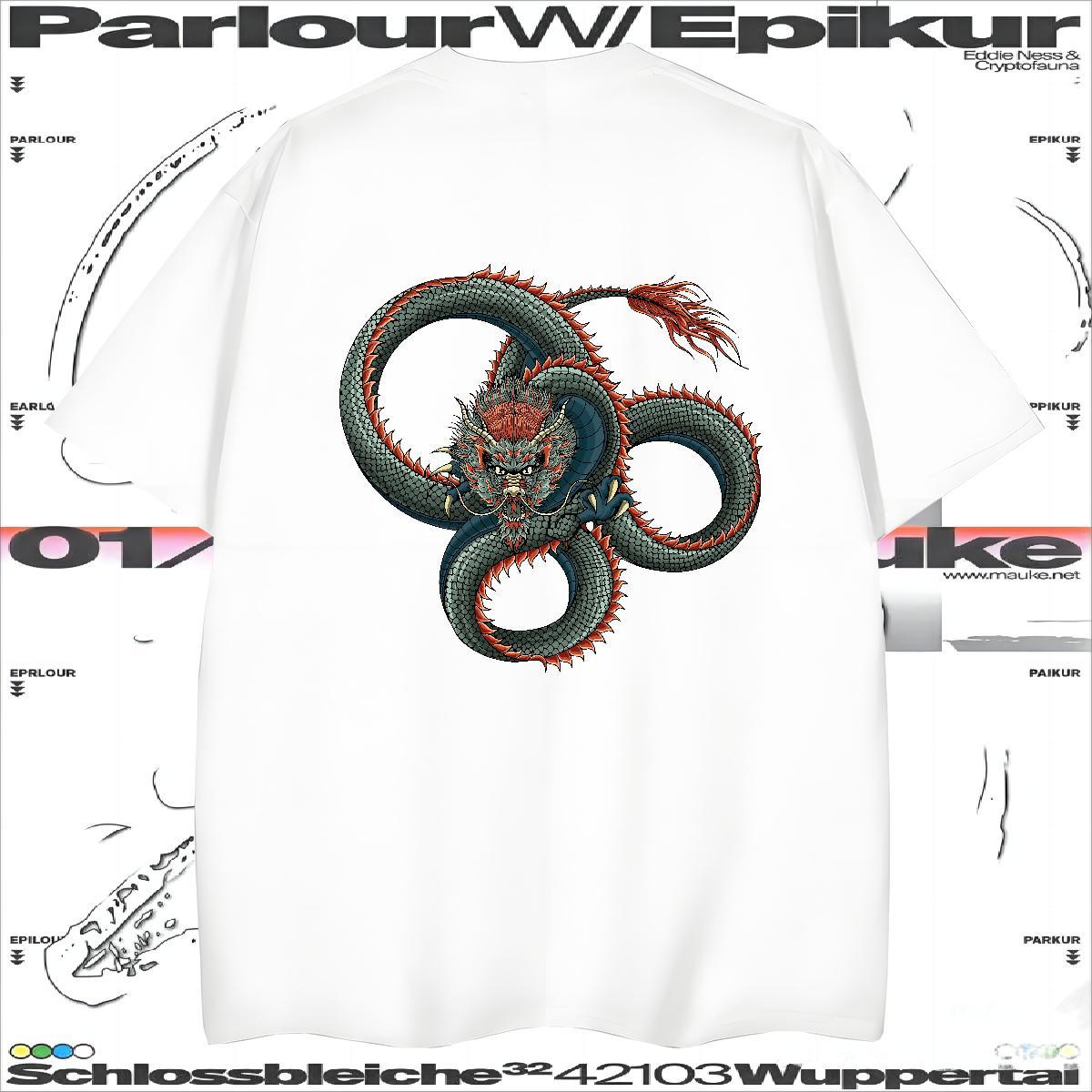 Mens T Shirts 230g 100% Cotton dragon Home Outdoor Pure Cotton DIY Printed Mens Tshirts Casual New Free Shipping Polos