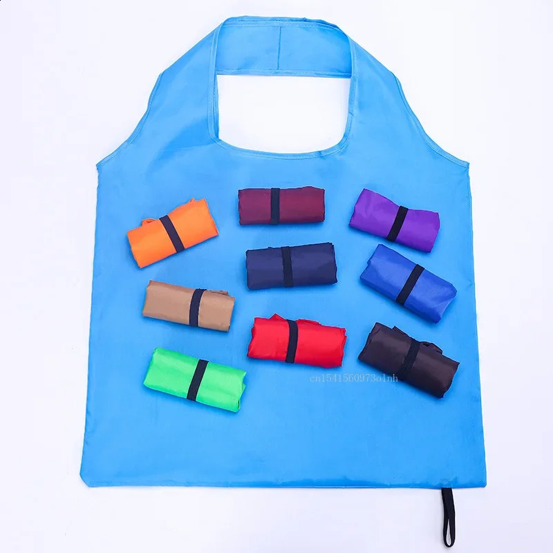 Foldable Shopping Bag Reusable Travel Grocery EcoFriendly One Shoulder Handbag for Solid Color Supermarket Tote y250121