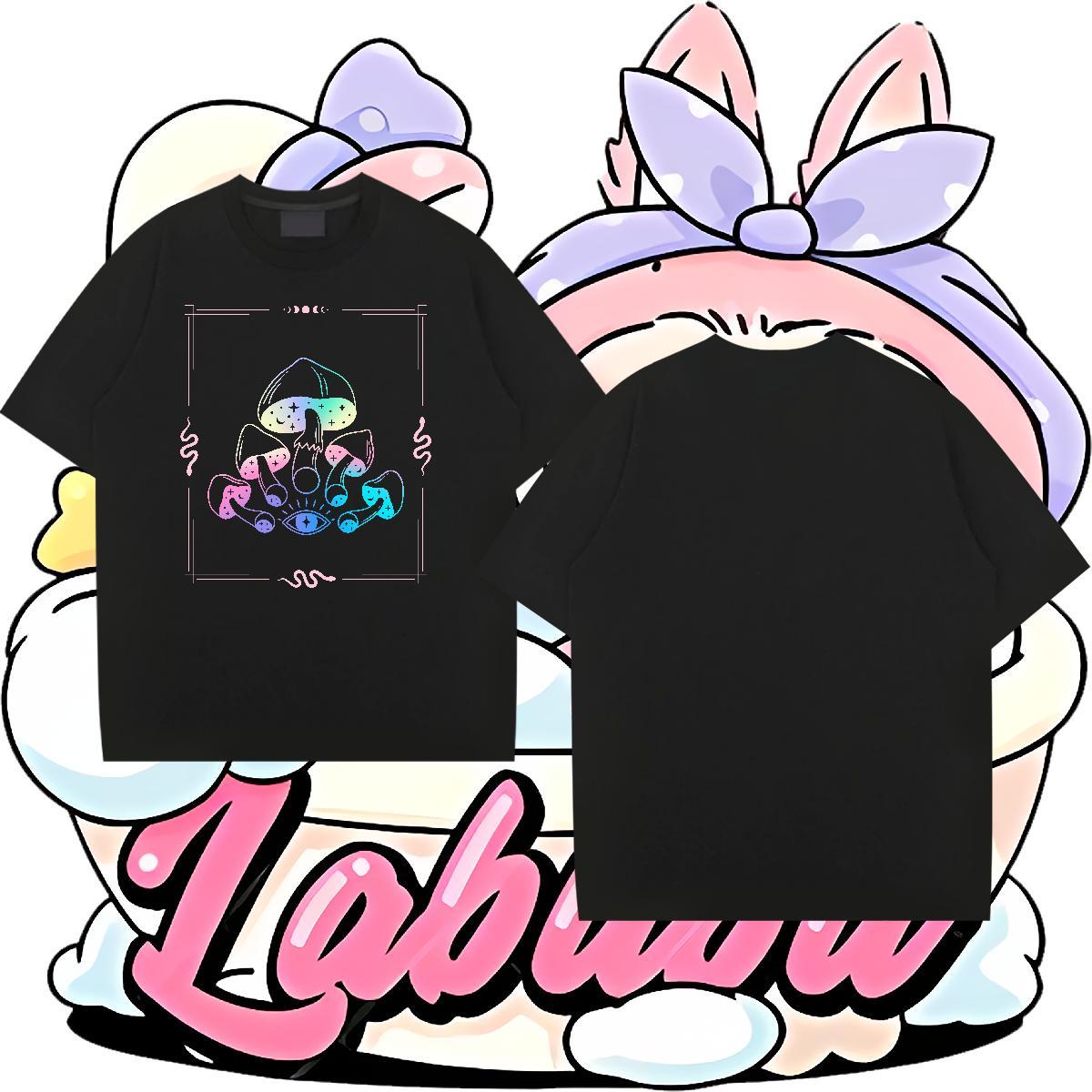 Fashion Casual Couples T Shirts mushroom Hip Hop Street 230g 100% Cotton Wear Pure Cotton Comfortable Men T Shirts DIY Logo Oversized