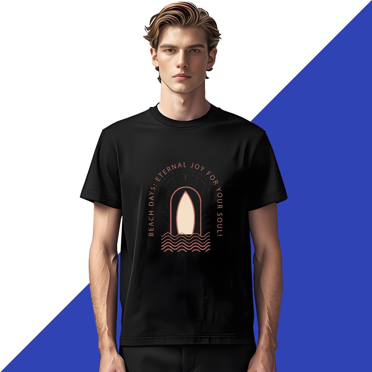 Popular wave 100% Cotton 230g Men Clothes T-Shirt Daily Outfit Short Sleeve O-Neck T-Shirts for Men Fashion Plus Size Custom Polos