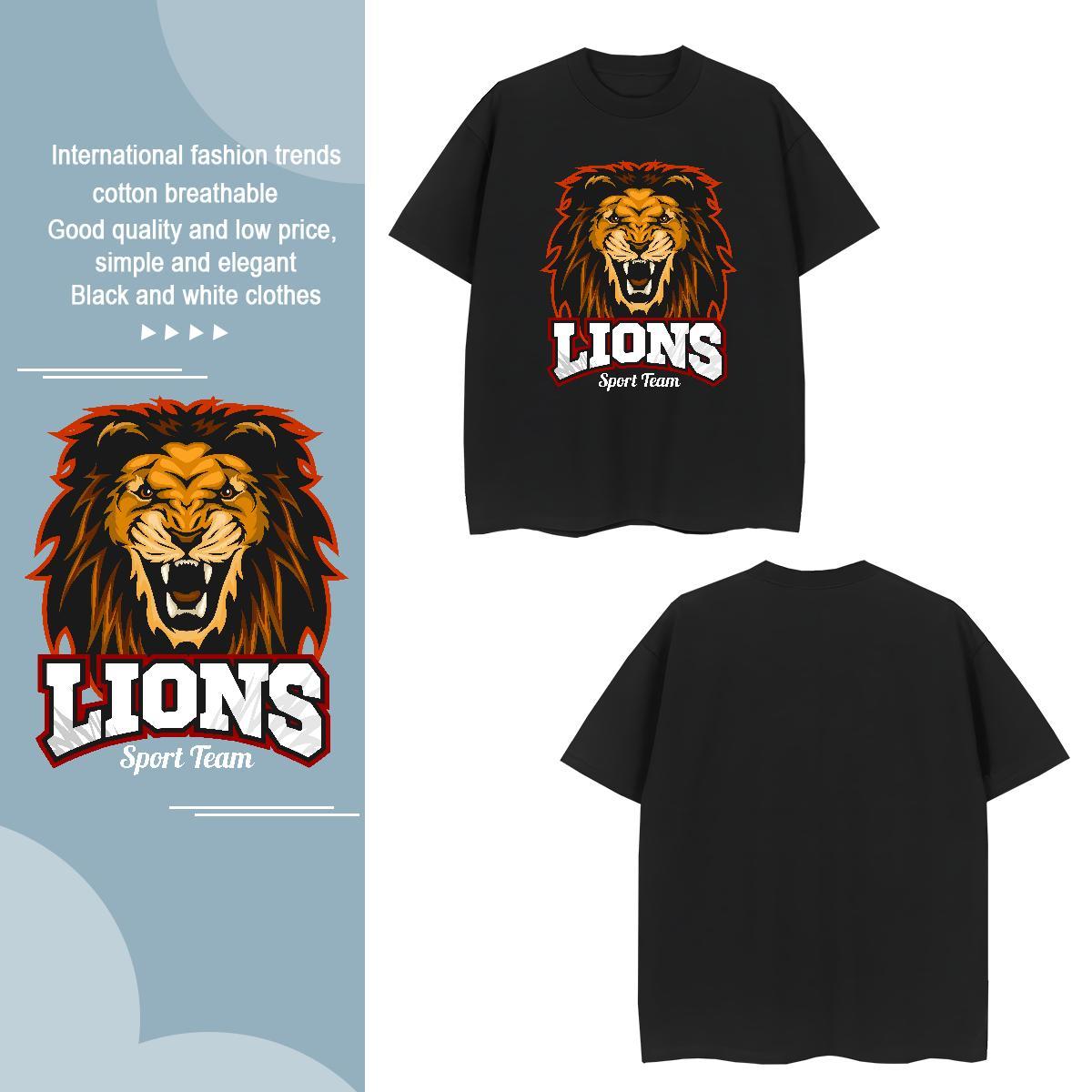 Classic lion Mens T Shirts Street Casual Tshirt for Man Woman 100% Cotton 230g Fashion New Crew Neck Custom Anime Tees