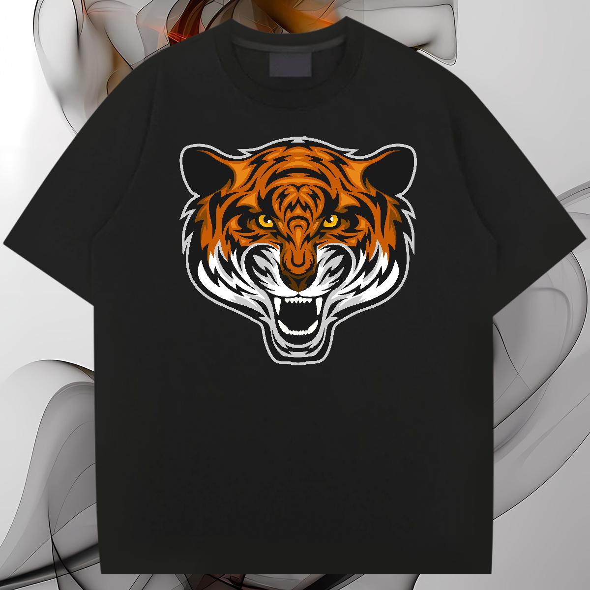 Unisex Mens T Shirts tiger Pure Cotton Summer Casual Oversized 4XL 230g Cotton Tshirt for Man Woman DIY Customized Clothings