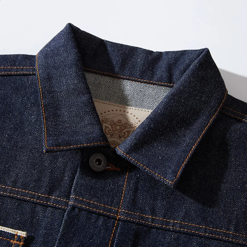 15 Ounces Heavy Red Edge Raw Denim Jacket Men Japan Streetwear Loose Casual Cityboy Amekaji Vintage Jeans Cargo Jacket Coat 240819CJ