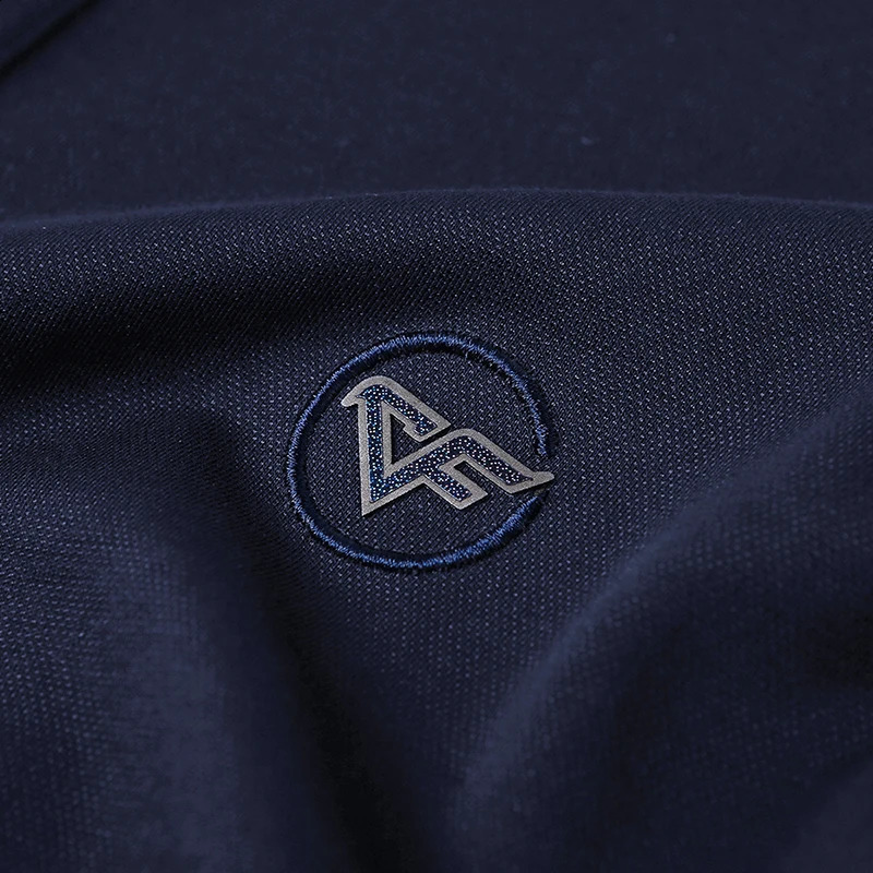 Trend Mens Polo Shirt Spring Lapel Embroidery Print Long Sleeve Korean Fashion Business Anti Wrinkle Versatile Clothing 240820