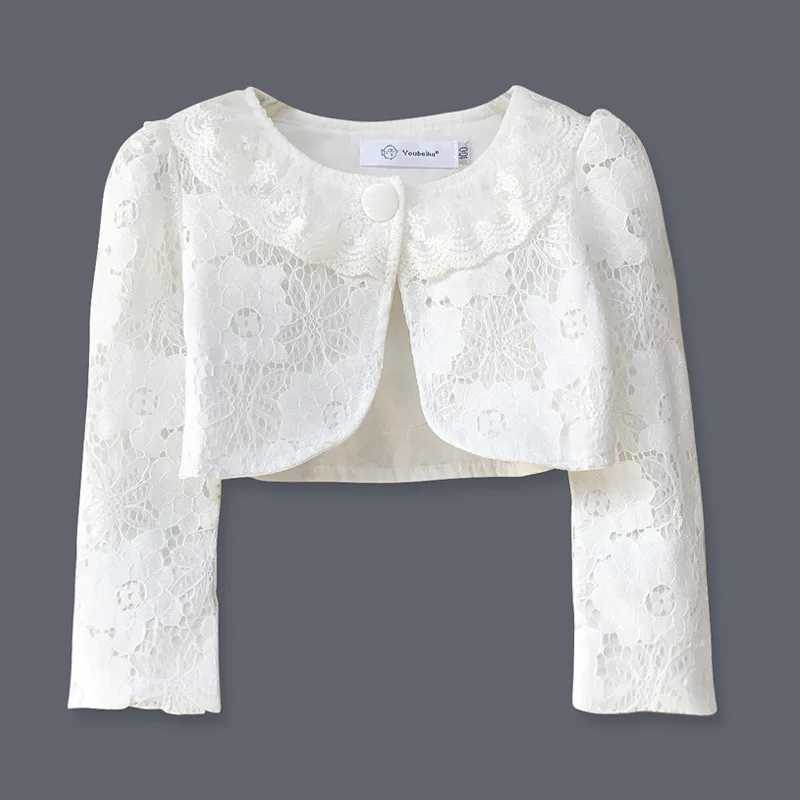 Kids Girls Lace Cardigan Long Sleeve Crochet Bolero Jackets Girl Wedding Party Cape Outerwear Coat Children Cape Tops DQ977XJ240819