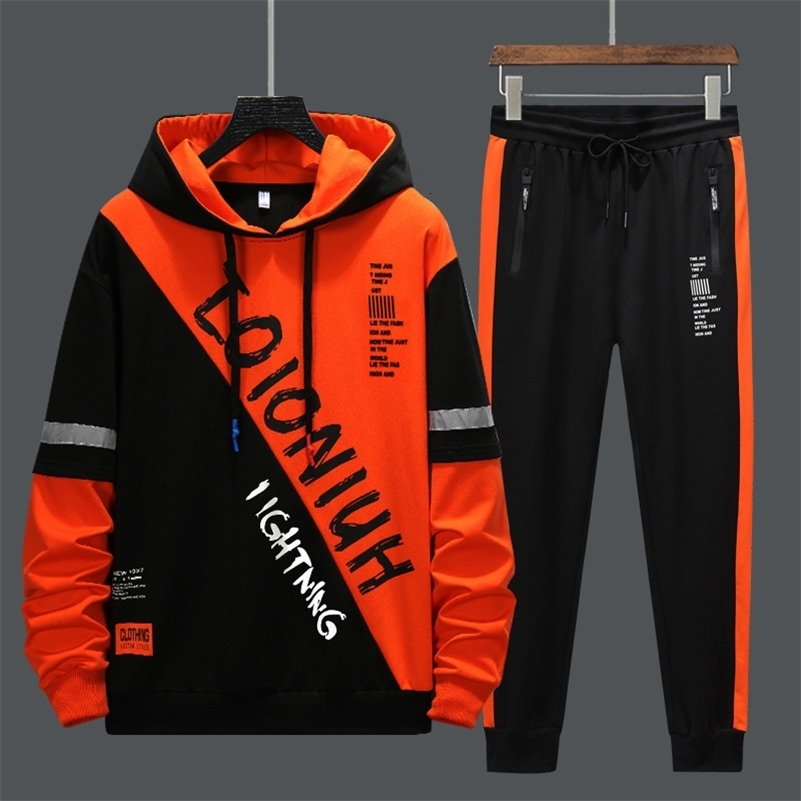 Men Tracksuits 2 Piece Sweat Suits Mens Zipper Cardigan Printing Sweatshirts Sweatpants Sets Student Husband Sports Clothing 240819