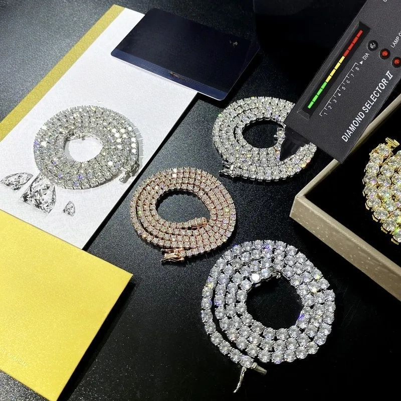 Designer necklaces for women fashion designer Pendant Necklaces Hip Hop Sier VVS Moissanite Dia Necklace Jewelry tennis chain