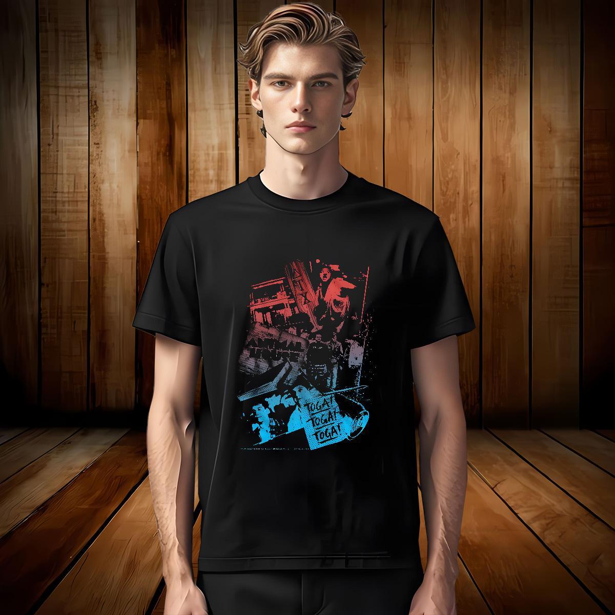 T Shirts Men 230g Pure Cotton scary High Street Hip Hop Round Neck Short Sleeve Custom Anime Mens Tshirts 2024 DIY Free Shipping Tees