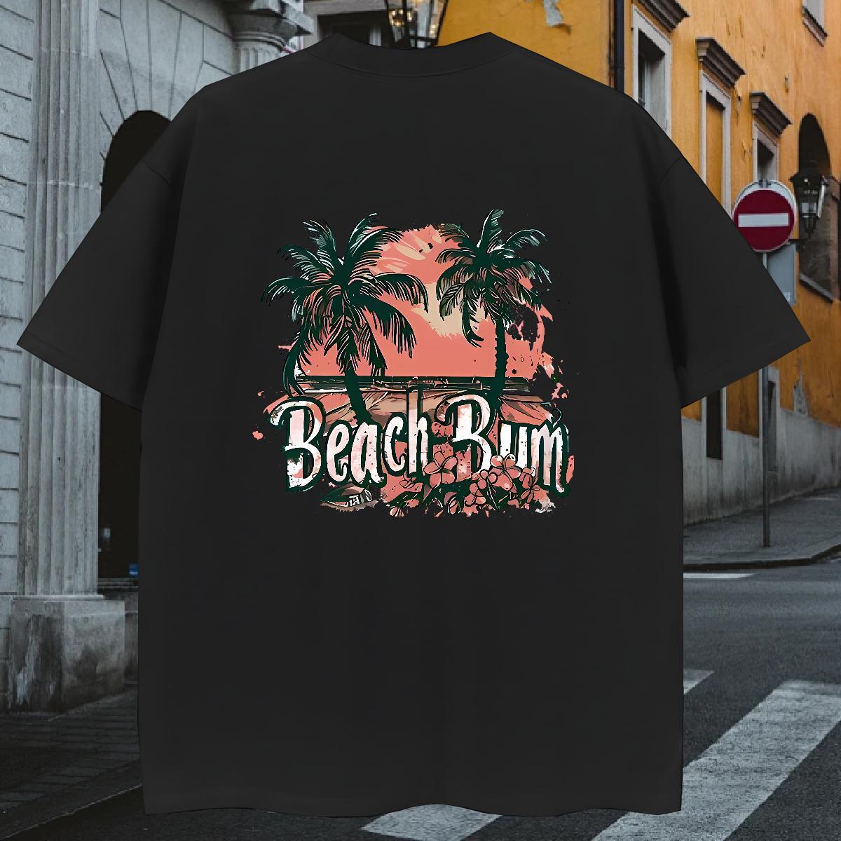 Men T Shirts 230g Cotton palm Spring Summer Round Neck Short Sleeve Custom Cartoon Men Tops Tees DIY Loose Top Tees