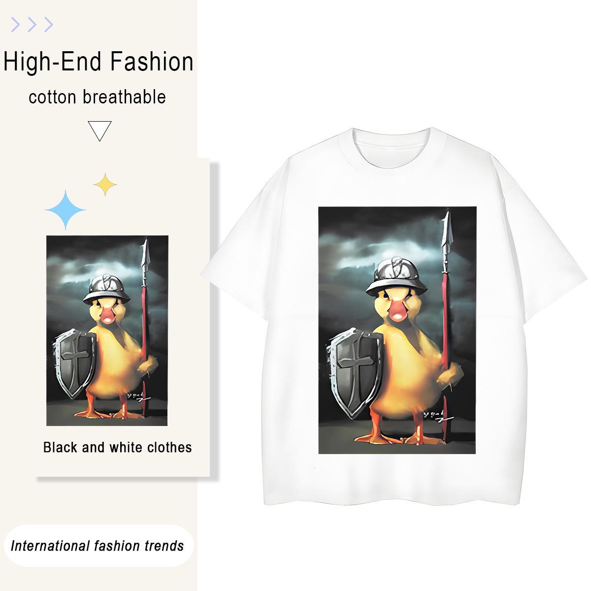 Wholesale Tshirt for Man Woman duck Home Outdoor 230g 100% Cotton Tees Shirts Pure Cotton Loose Fit Man T Shirts DIY Logo Oversized