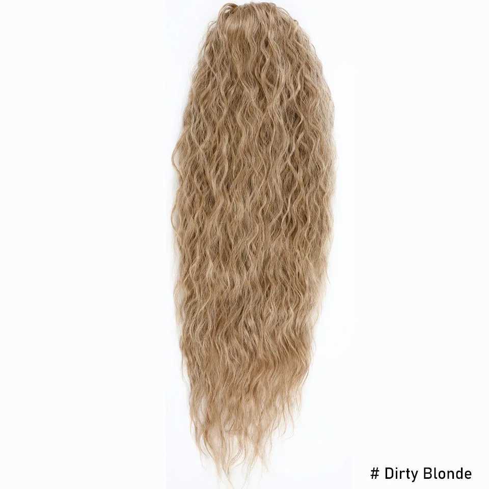 26 wavy ponytail hair extension combined with long wavy brushed clip hair extension heat-resistant fiber ponytail wig W240817
