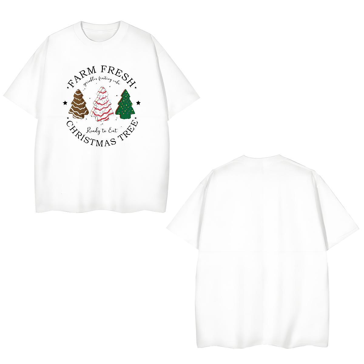 Wholesale Mens T Shirts christmas trees Breathable Crew Neck Casual Daily Wear Asian Size 230g Pure Cotton Men Clothes T-Shirt 2024 Tees Shirts