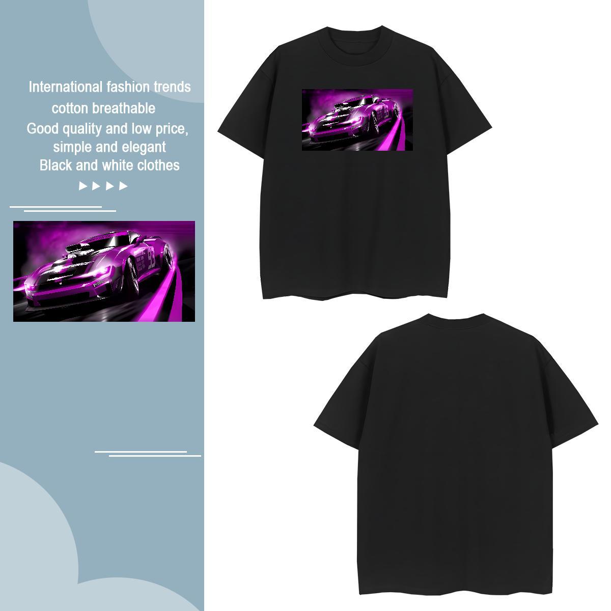 Comfortable car 230g Cotton Tshirts Summer Casual Breathable Short Sleeve Mens T Shirts Stylist DIY Logo Oversized Tops Shirt
