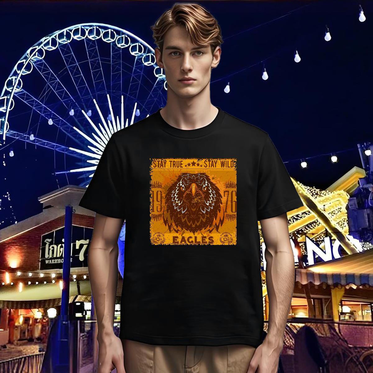 2024 New Men Tees eagle Anime Printing Street 230g Cotton Tops Tees Crew Neck Breathable High Quality T-Shirts Plus Size Cartoon